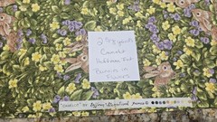 Camelot Hoffman International Fabrics Green W/Rabbits Cotton Fabric 2 5/8 YARD