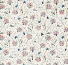 ZOFFANY CURTAIN FABRIC DESIGN Wallichi 1.2 METRE FADED MADDER/INDIGO LINEN BLEND
