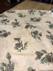Pinecones Green Needles Baum Textile Cotton Fabric Quilting 2 Yards