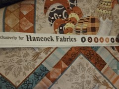 44 X 350 Inches Fancy Rooster Patch Teal Orange/Rust Brown Beige Hancock Fabric