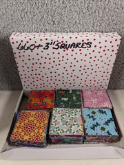 Large Lot 660+ 3″ Squares Fabric Samples Patterned Arts Crafts Quilting