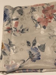 80s Upholstery Floral Fabric Rich Burgundy Gold Green Blue Cream Shiny 35″ x 58″