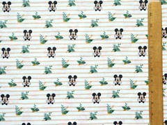 FAT QUARTER DISNEY MICKEY MOUSE FABRIC TRADITIONAL STRIPE 100% COTTON FQ