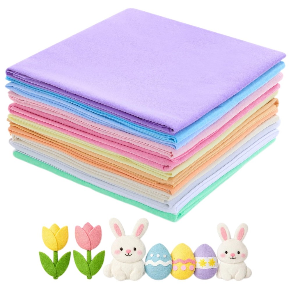 12 Pcs 36 x 36 Inch Large Felt Fabric Sheets by The Yard 1.2 mm Soft Craft Fe…