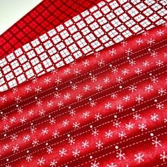 Connecting Threads Snowed Inn Collection REDS Fabric 3 PACK MaryJo Tuttle 2014