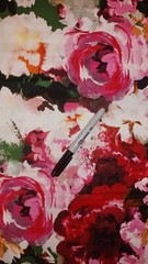 (1 yard 33″) Modern Large Flowers Nice Quality Cotton Fabric Jo Ann Fabrics