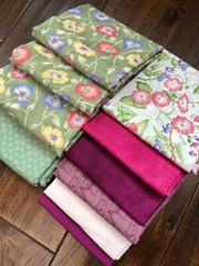 Lot Of Floral Cotton Fabric Bundle- Over 4 Yards Total- P&B Textiles, Maywood