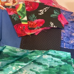 Fabric Remnant Lot Various Colors Sizes and Material Types 22 Different & Disney