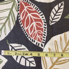 Covington Home Decorator Fabric, 1 Yard, 36 X 57, Large Scale Leaf Motif On Gray