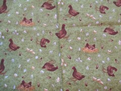 Fabric Red Rooster “What Came First” 7 Pc Sampler 5 Solid + Chicken & Nest $4.95