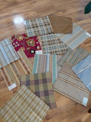 13 Sample Fabric Lot Silk And Polyester And Other