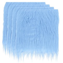 4 Pcs 10″ x 10″ Plush Faux Fur Fabric Square Faux Fur Patches, Light Blue