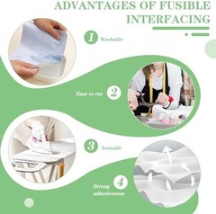 Medium Weight Interfacing Fabric for Sewing: White 11.6″ x 30yd Iron On Non-Wove