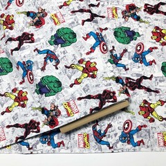 1 Yard Marvel Action Comic Avengers Quilt Cotton Fabric Thor Iron Man Spider-Man