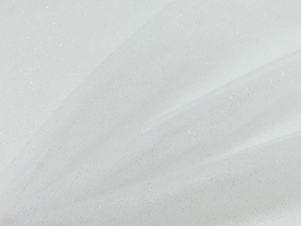 1m x 1.50m Glitter Tulle White Sold By The Metre Nylon and Lurex – Wedding / Carnival