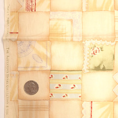 VTG Alexander Henry “Nana’s Napkin Collection ” Peach 1994 Cotton Fabric 35″ L