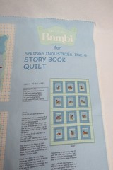 Vintage Walt Disney’s Bambi Fabric Panel Book Quilt New