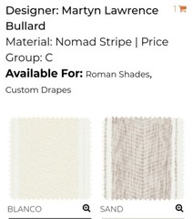 Martyn Lawrence Bullard Nomad Stripe Blanco Sheer Fabric 127″ X 82″
