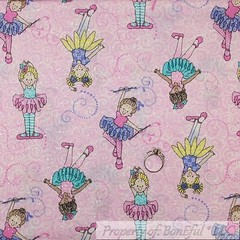 BonEful Fabric FQ Cotton Quilt Flannel Pink Mermaid Princess Sea Horse Star Fish