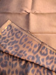 Rust-Brown LEOPARD PRINT Iridescent Satin/Taffeta REVERSIBLE FABRIC – per yard