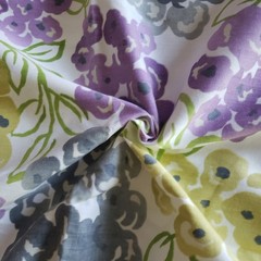 Robert Allen Floral Fabric 2.75 Yards 56 Wide Purple Gray Green Home Decor Twill