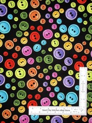 Loralie Designs Sewing Buttons Multi Color 692-466 Cotton Fabric By The Yard