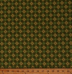 Cotton Green Argyle Metallic Shades of the Season 12 Fabric Print BTY D402.89