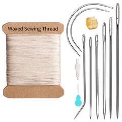 KAQRHFT Repair Sewing Kit, Upholstery Needle and Thread Kit with 32 Beige