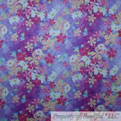 BonEful Fabric FQ Cotton Quilt Pink White Flower Damask Unicorn Deer Tree Garden