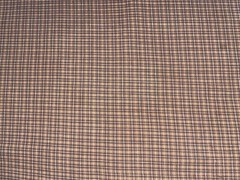 2/3 Yd Tan Brown Cream Gray Homespun Plaid Check Cotton Fabric 24″ X 44″
