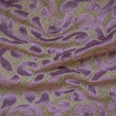 Purple Jacquard Velvet Fabric by the Yard, 1 Yard Purple Velvet Fabric