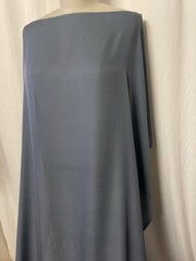 100% French Silk Georgette Slate Blue Muted Steel Grey Fabric 2.5Yards 45″ Wide