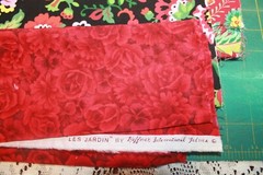 Red Scrap Bag Floral Hoffman, Clothworks & Other 3 Pieces Cotton Quilt Fabric