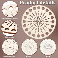 PH PandaHall 2pcs Wooden Embroidery Floss Organizer Cross 139x4mm, Beige