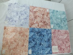 6 different color polish cotton lilac flower drapery craft fabric samples 11×12″