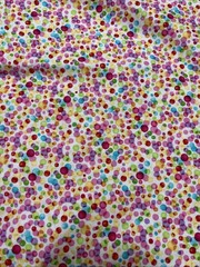 1/2 Yard 100% Cotton Fabric with small multi colored polka dot design