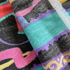 Vintage Tandem Textiles Ribbons and Bows on Black Fabric 4 yards x 60″