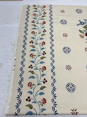 Vintage 1981 Atelier Floral Fruit Basket Pattern Fabric 1-1/2 Yards By 54” Wide