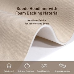 Auto Headliner Fabric 120″ L × 60″ W with Foam Backing – Mesh Type with – T