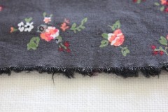Vintage Charcoal Rose Ditsy Fabric 3 Yards Cotton Blend 49×108″ Cottage Floral
