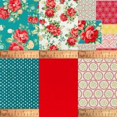 Pioneer Woman 6pc VINTAGE FLORAL Fat Qtr 8″ x 21″ 100% Cotton Quilt Fabric
