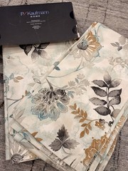 P. Kaufmann Floral Curtains Set Of 4! New! Blue Gold Gray Drapes! Beautiful