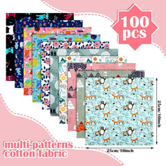 40 Pcs 20 X 20 Inch Cotton Fabric Bundles Fat Quarter Quilting Patchwork Multico