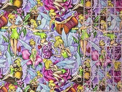 Custom 100% Cotton Woven Disney Tinkerbell Peter Pan V3 By the 1/4 Yard 9×56