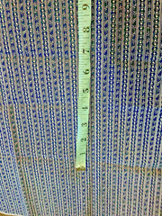VTG Civil War Repro. Indigo Blue w/ White Floral Wallpaper Stripe BTFQ