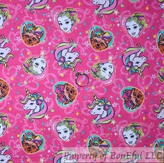 BonEful Fabric FQ Cotton JoJo Siwa Girl Pop Star Music Unicorn Dog Heart LBGT US