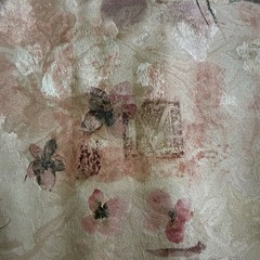 Elegant Jacquard Silk/Satin Blend Upholstery Fabric Beige Pink Floral 58″x 53″