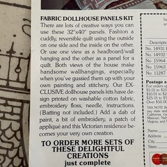 Better Homes & Gardens Fabric Dollhouse Panels Kit Paint Quilt Embroidery 1978
