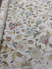 1 Yard Rosa Bernal Collection Hand Printed Fabric Linen Floral 🌸 RB132 $600/yrd