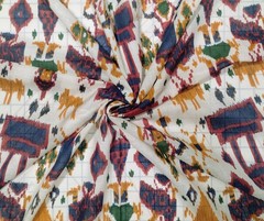 Vintage 1970s / Concord Ikat Fabric/BTY Collectible/ Boho-Chic/ OOP/45″w